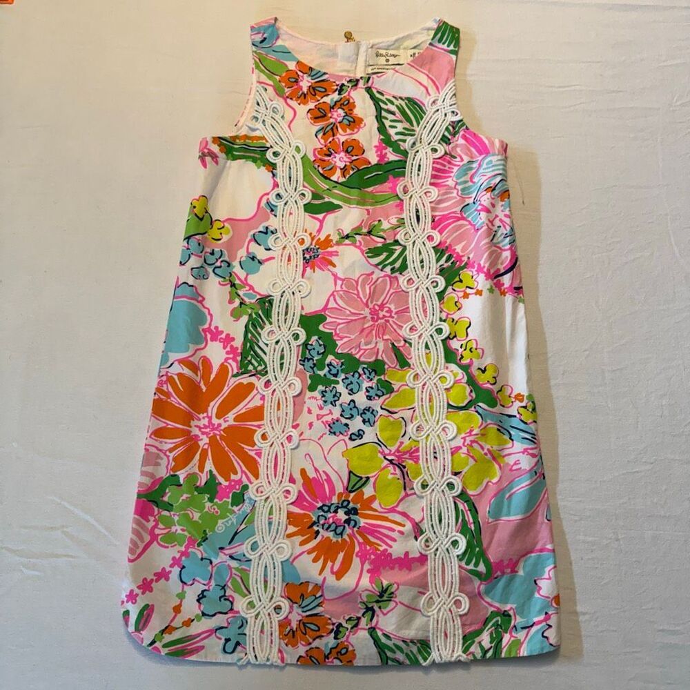 Lilly Pulitzer for Target | Floral Shift Dress | Lace Trim | Girls M 7/8 | NWoT